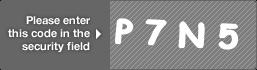 captcha code for visual authentication  letter P number 7 letter N number 5