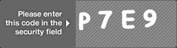 captcha code for visual authentication  letter P number 7 letter E number 9