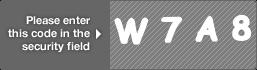 captcha code for visual authentication  letter W number 7 letter A number 8