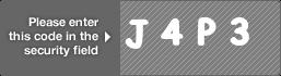 captcha code for visual authentication  letter J number 4 letter P number 3