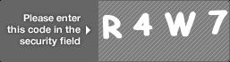 captcha code for visual authentication  letter R number 4 letter W number 7
