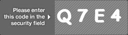 captcha code for visual authentication  letter Q number 7 letter E number 4